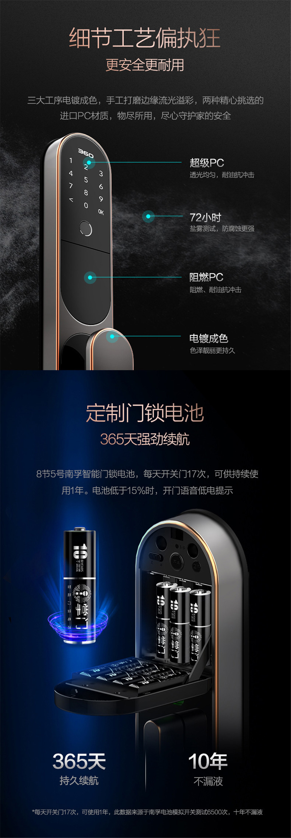 360指纹锁S1指纹解锁家用防盗门密码锁门锁电子锁特斯拉线圈 指纹锁批发
